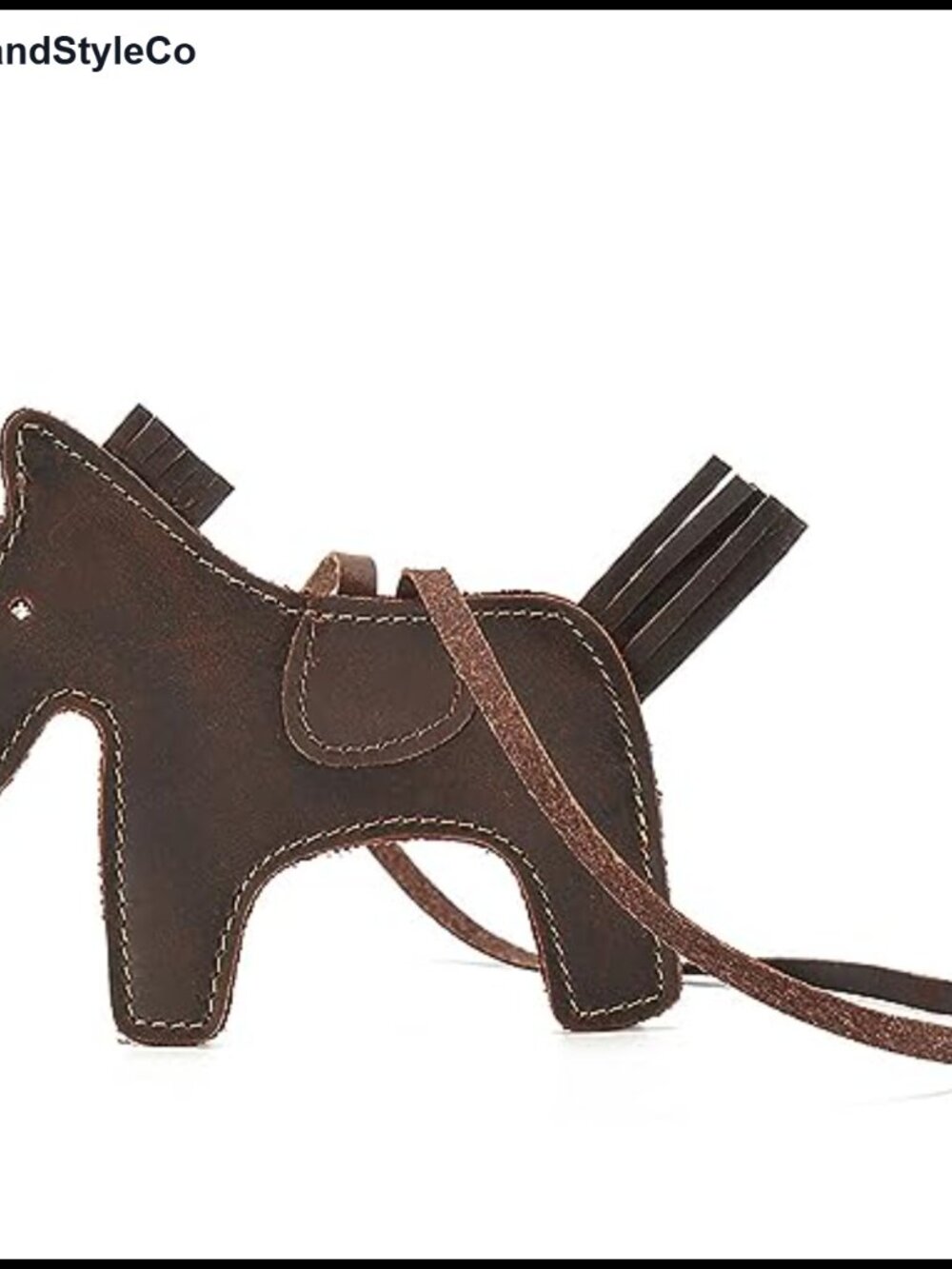 Genuine Leather Horse Tassel Keychain Bag Charm Pendant